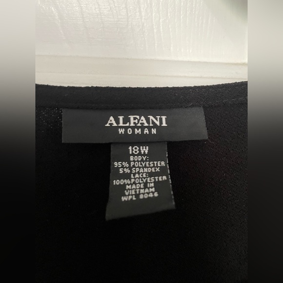 NWOT Alfani Black Shift Dress with Lace Bell Sleeves - Picture 6 of 10